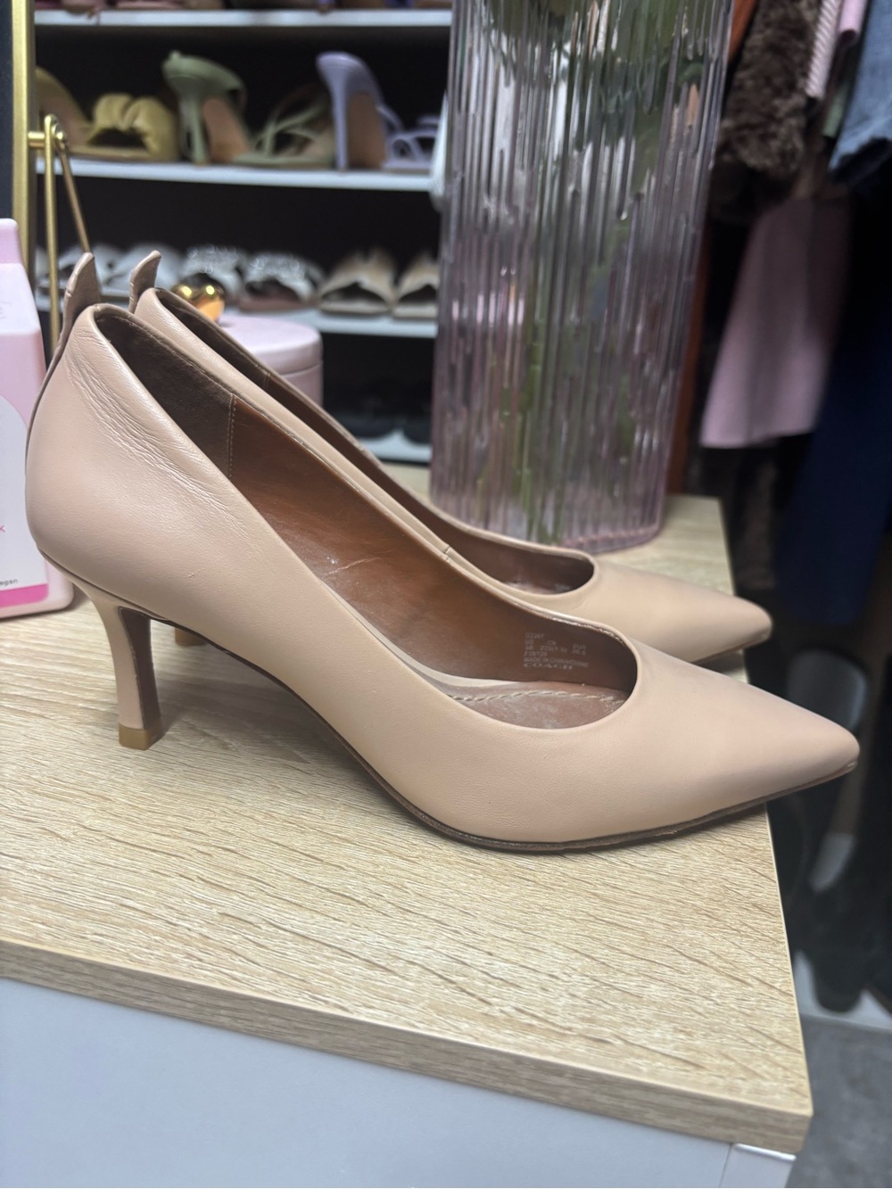 Coach Classic Pointed-Toe Nude Pumps - Women's Elegant Heels